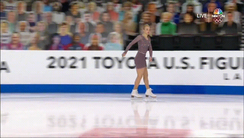 Попытка тройного акселя Эмбер Гленн 