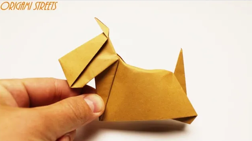 Оригами-собачка из бумаги: поэтапные схемы сборки для детей