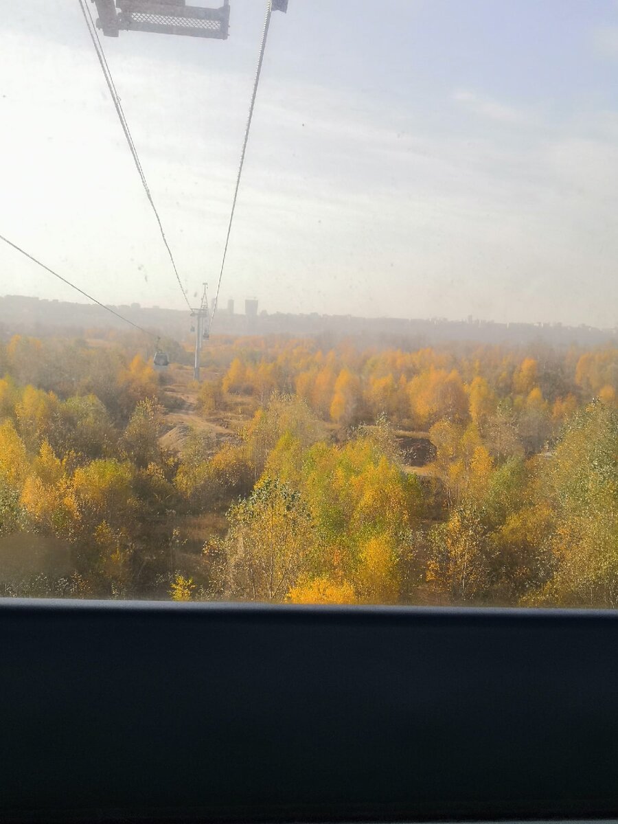 Личные фотографии. Виды из кабинки фуникулёра на канатной дороге