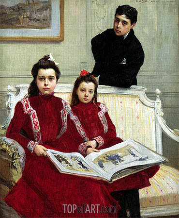 Франсуа Фламенг «Семейный портрет с мальчиком и двумя сёстрами»,1900 (www.topofart.com) 