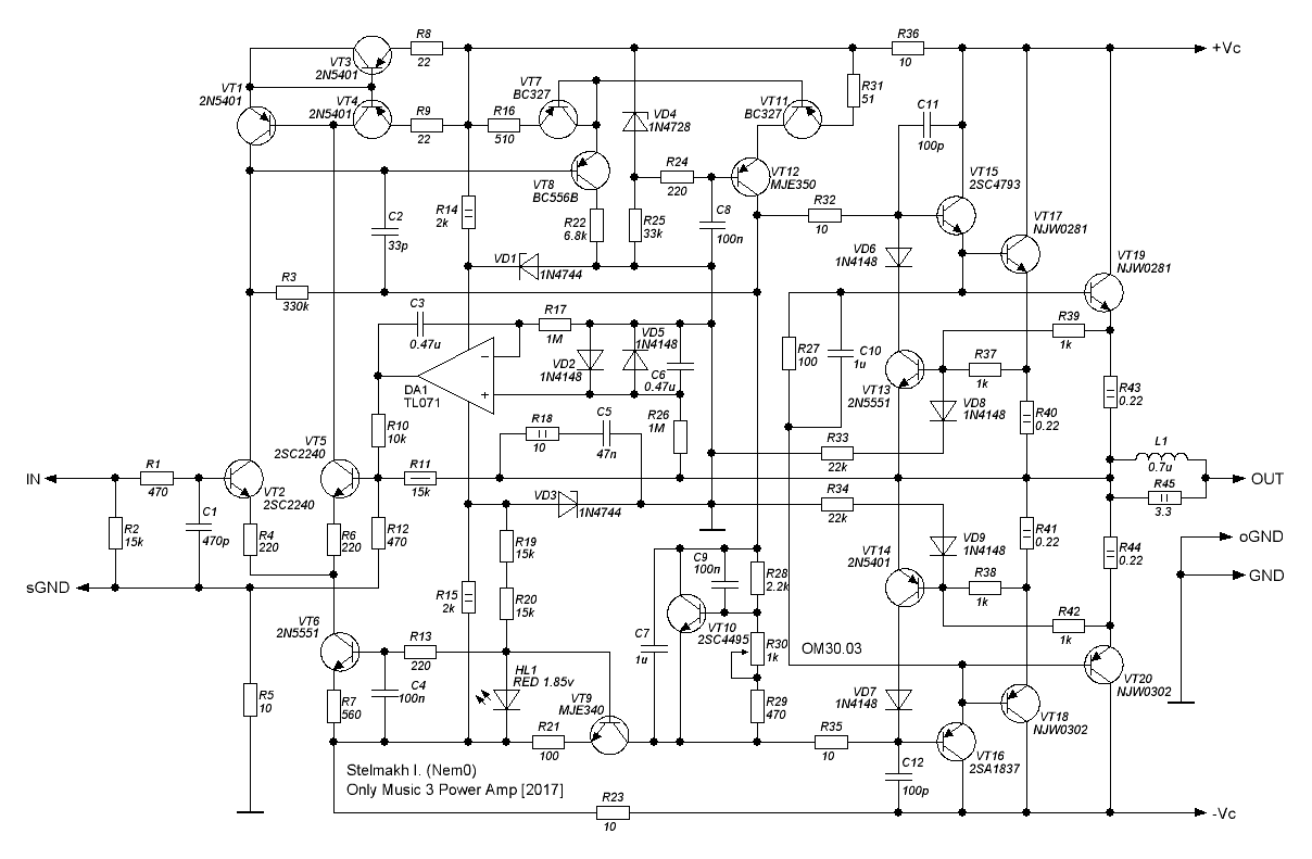 Схема УНЧ 100 Вт на микросхеме TDA7294