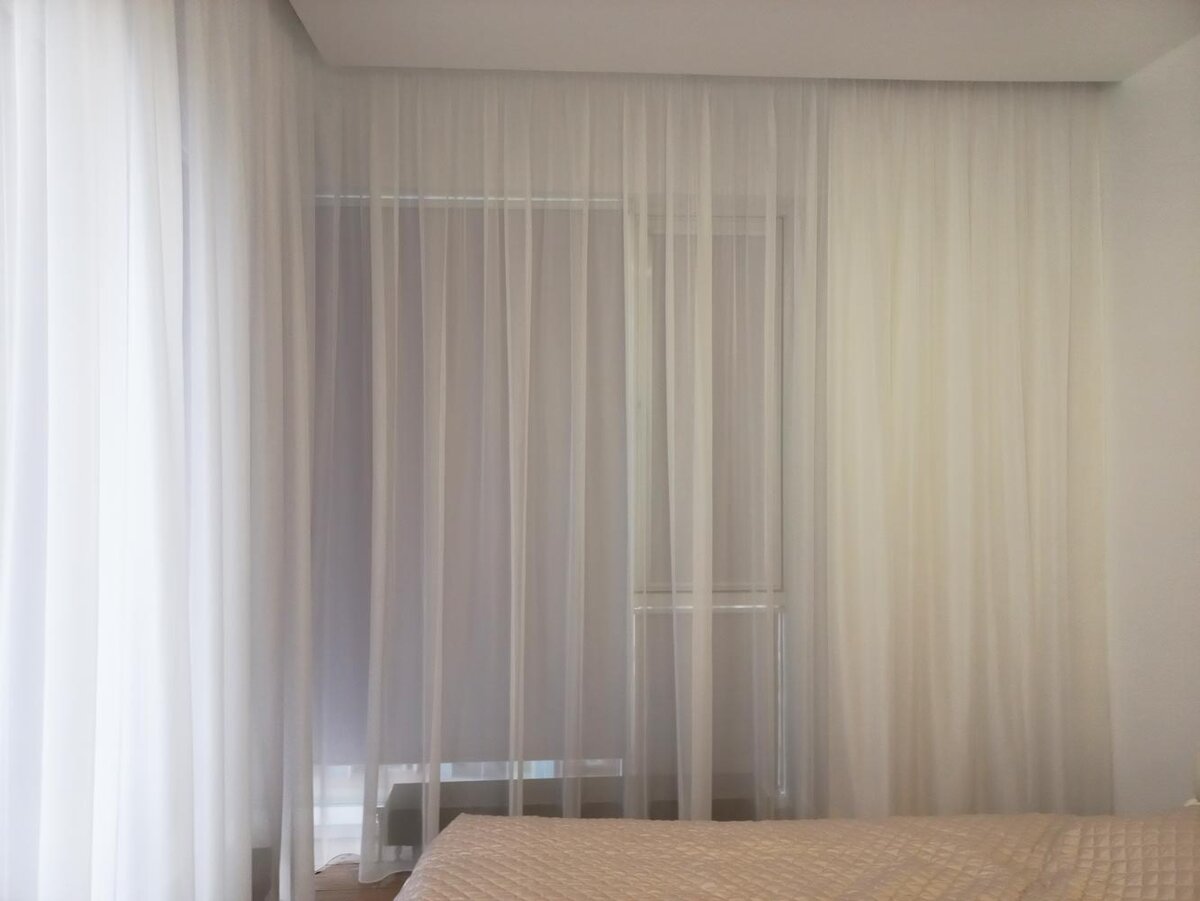 Однотонный тюль высокого качества 