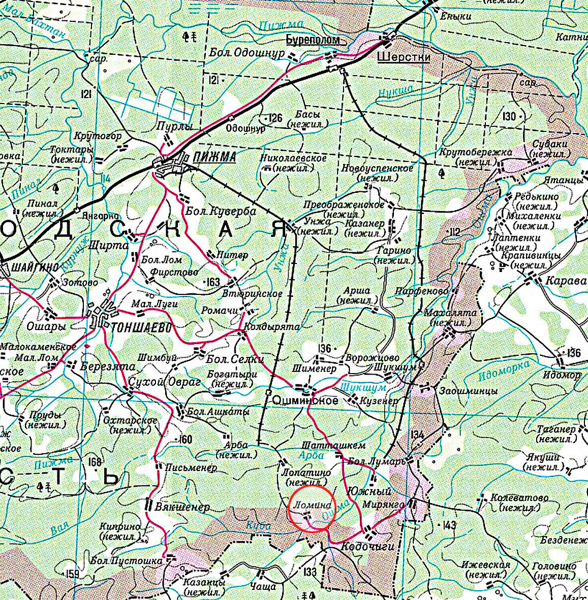 Карта нижегородской области с дорогами