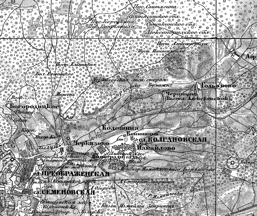 Карта местности, 1860. С сайта www.retromap.ru.