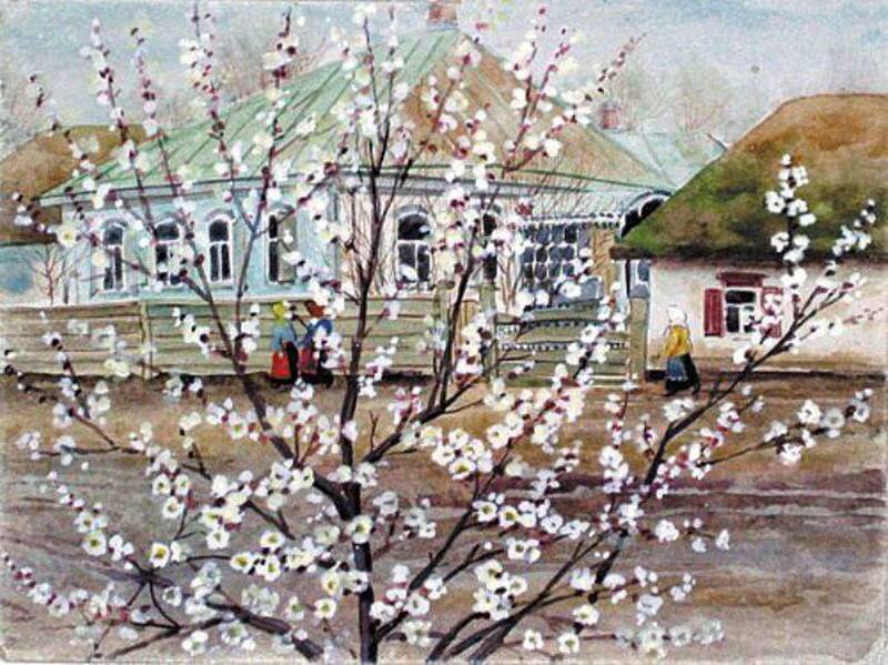 Станица Новоминская, весна 1919 года. Рисунок Великой Княгини Ольги Александровны