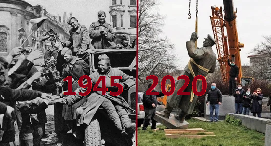 Такова благодарность освободителям Праги, тогда и сегодня.