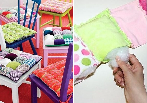 Подушки для стульев своими руками: виды, формы, материалы