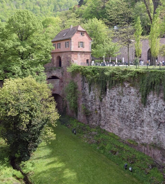 Гейдельбе́ргский за́мок Heidelberger Schloss, — главная резиденция курфюрстов Пфальца до конца XVII века. Замок возвышается над городом Гейдельбергом на северном склоне горы Кёнигштуль (высота 80 метров относительно долины реки Неккар). Он впервые упоминается в документе 1225 года, в документе 1294 году шла речь об одном замке, а в документе 1303 года упоминаются уже два замка — верхний и нижний . Замок был разрушен войсками Людовика XIV в ходе войны за пфальцское наследство (1693 г.) и после восстановлен только отчасти. В его подвалах хранится самая большая в мире винная бочка.