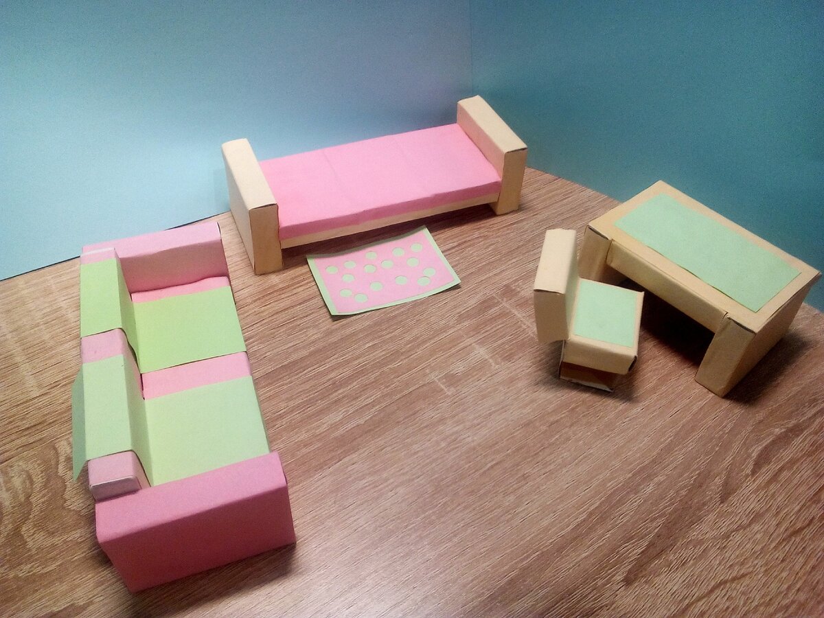 Делаем игрушечную мебель из спичечных коробок. 5 моделей.
