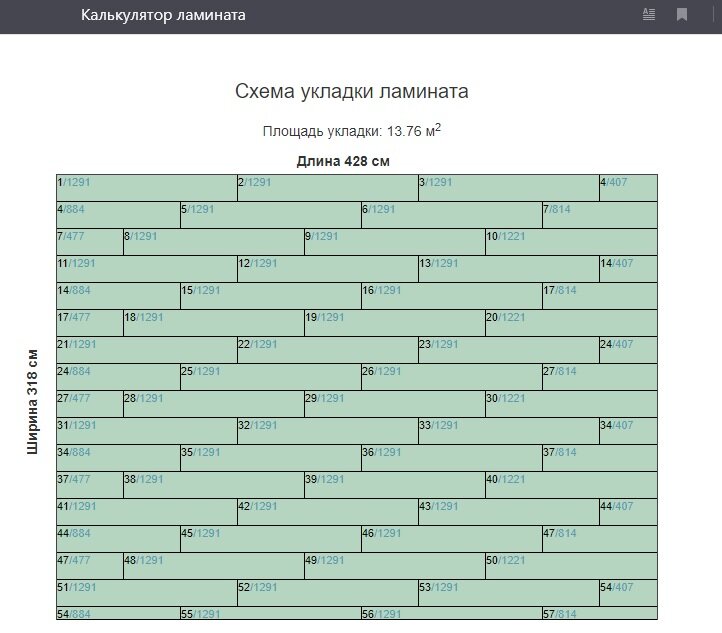 Калькулятор ламината онлайн по размерам