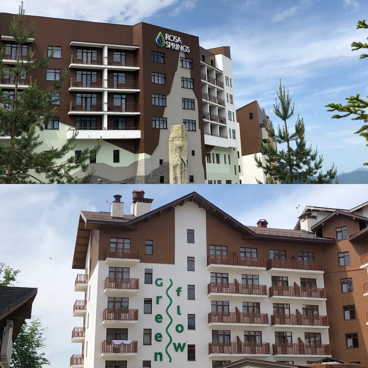 Отели Rosa Springs и Green Flow