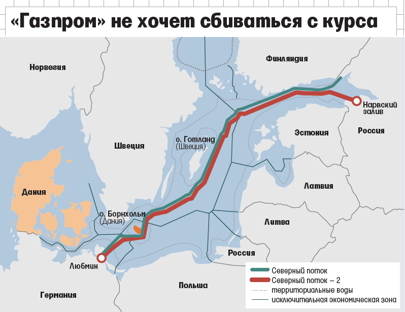 Карта Северного Потока-2