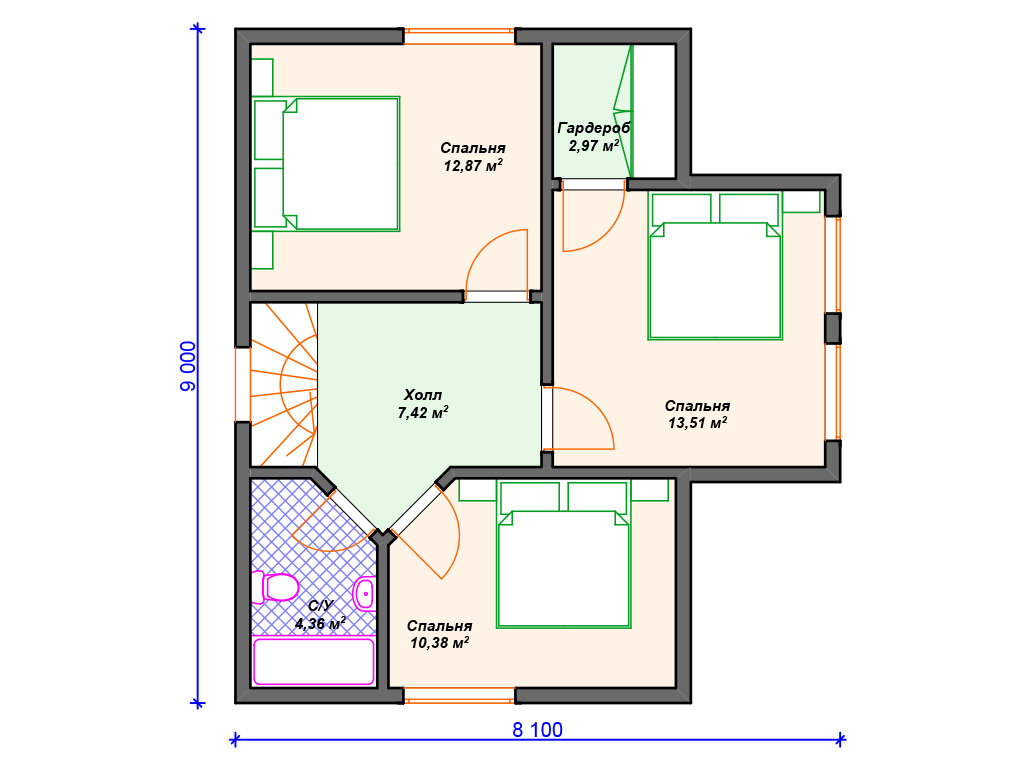 Проект симпатичного каркасного домика (жилая площадь 70м2) | Arplans.ru -  проекты домов | Дзен