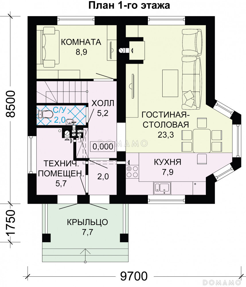 Проект дома с мансардой + фото интерьера | DOMAMO - проекты домов | Дзен