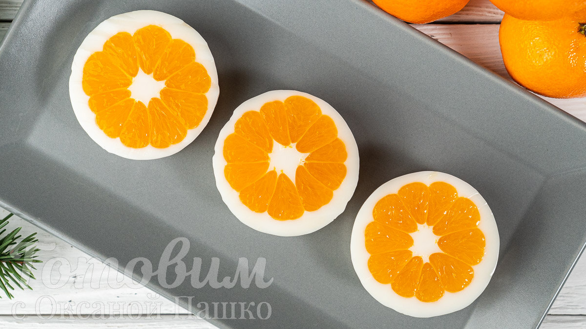 Красивый Десерт с мандаринами