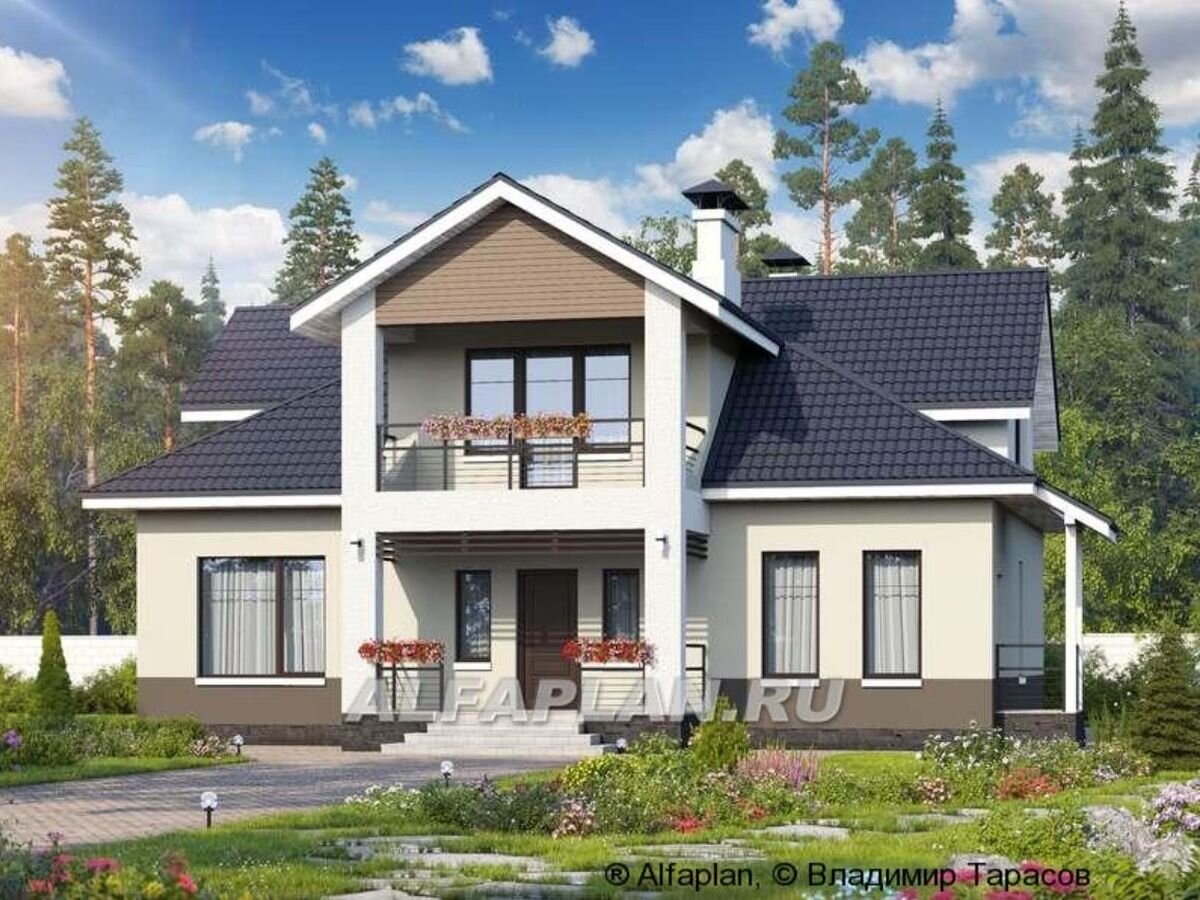 Проект загородного дома "Кластер Персея" 330А, зеркальный вариант планировки дома