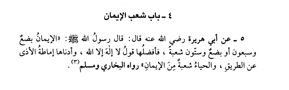 Бухари "сахих" книга "веры" 8, Муслим "сахих" книга "веры" 51, ан-Насаи "сунан" книга "веры" 4919, Абу Давуд "сунан" 4056.