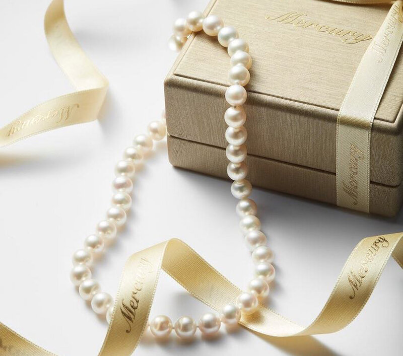 Колье Mercury Classic из белого золота с жемчугом