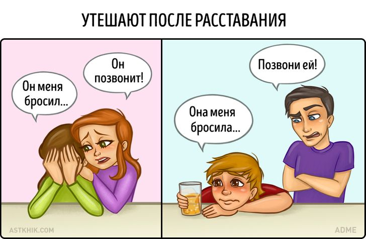 Мем парни и девушки после расставания