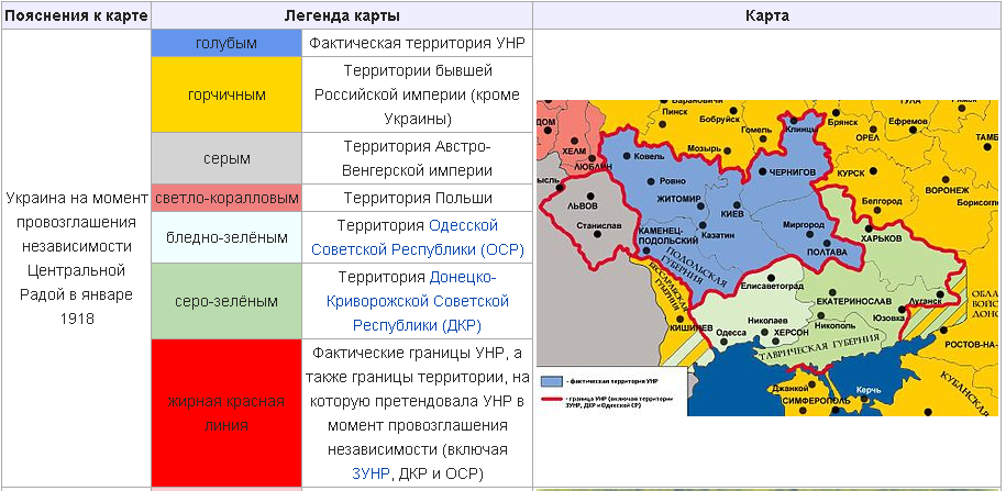 Карта унр 1918 года