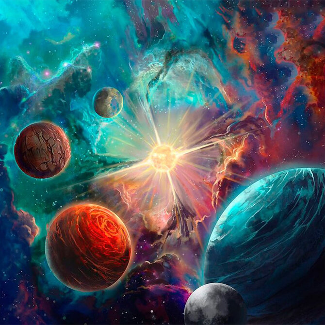 Свет далёких планет из глубины космоса озаряет Землю