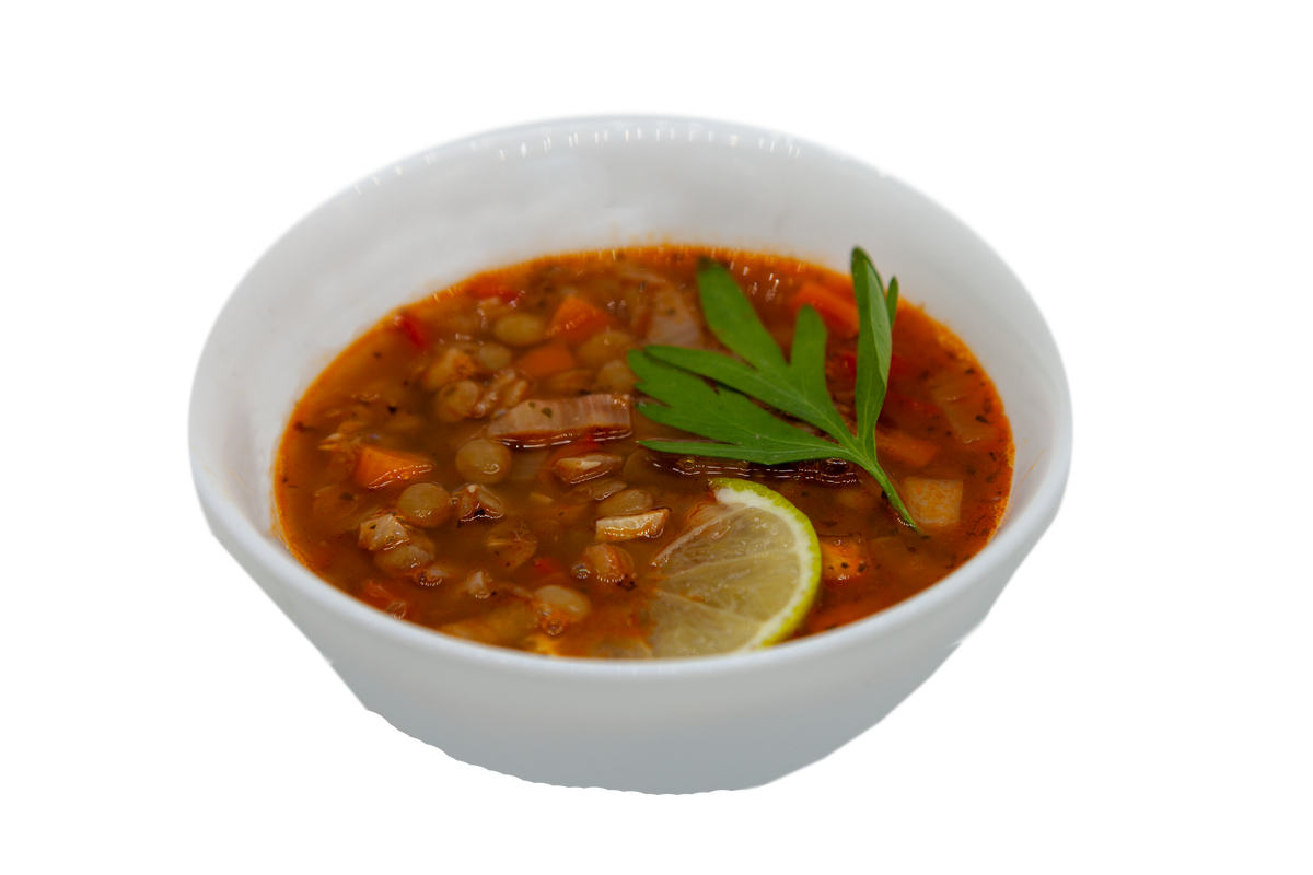 Вегетарианский чечевичный суп с булгуром