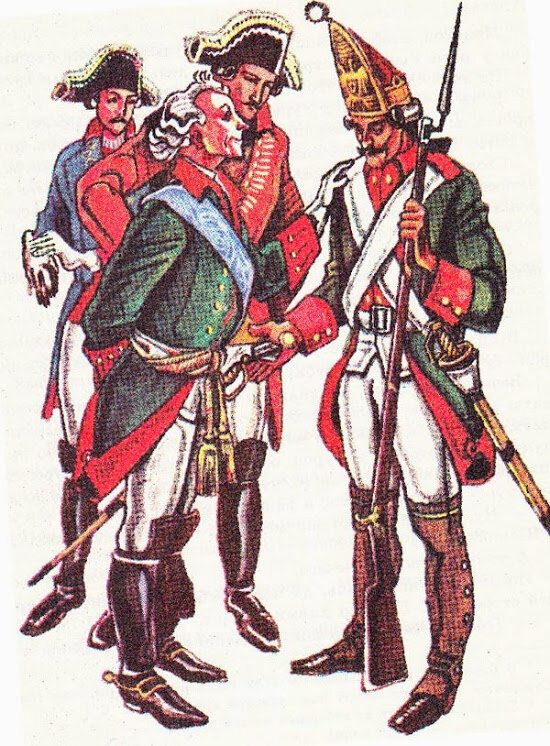 С  Фанагорийским гренадерским полком, кажется, все проще - полк был  «шефским» Суворова, и, казалось, какие могут быть сомнения, но в  царствование императрицы Екатерины Фанагорийских полков было два, и  полк, сформированный в 1788 г. и состоявший под командой Суворова, был  переименован в мае 1790 г. в Малороссийский гренадерский. Таким образом  фанагорийцы Очакова и фанагорийцы Измаила - это два разных полка.