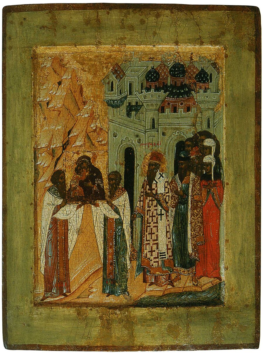 Сретение Владимирской иконы Пресвятой Богородицы 1395 год икона