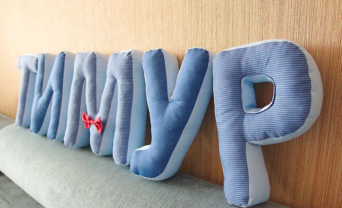 Раскладка ткани для буквы-подушки