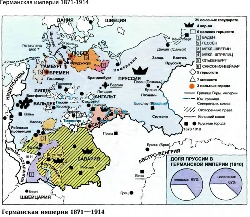 Карта германии в 1871