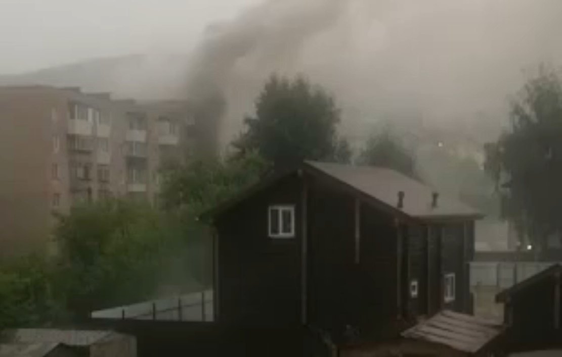 Кадры из любительского видео. Начало пожара.