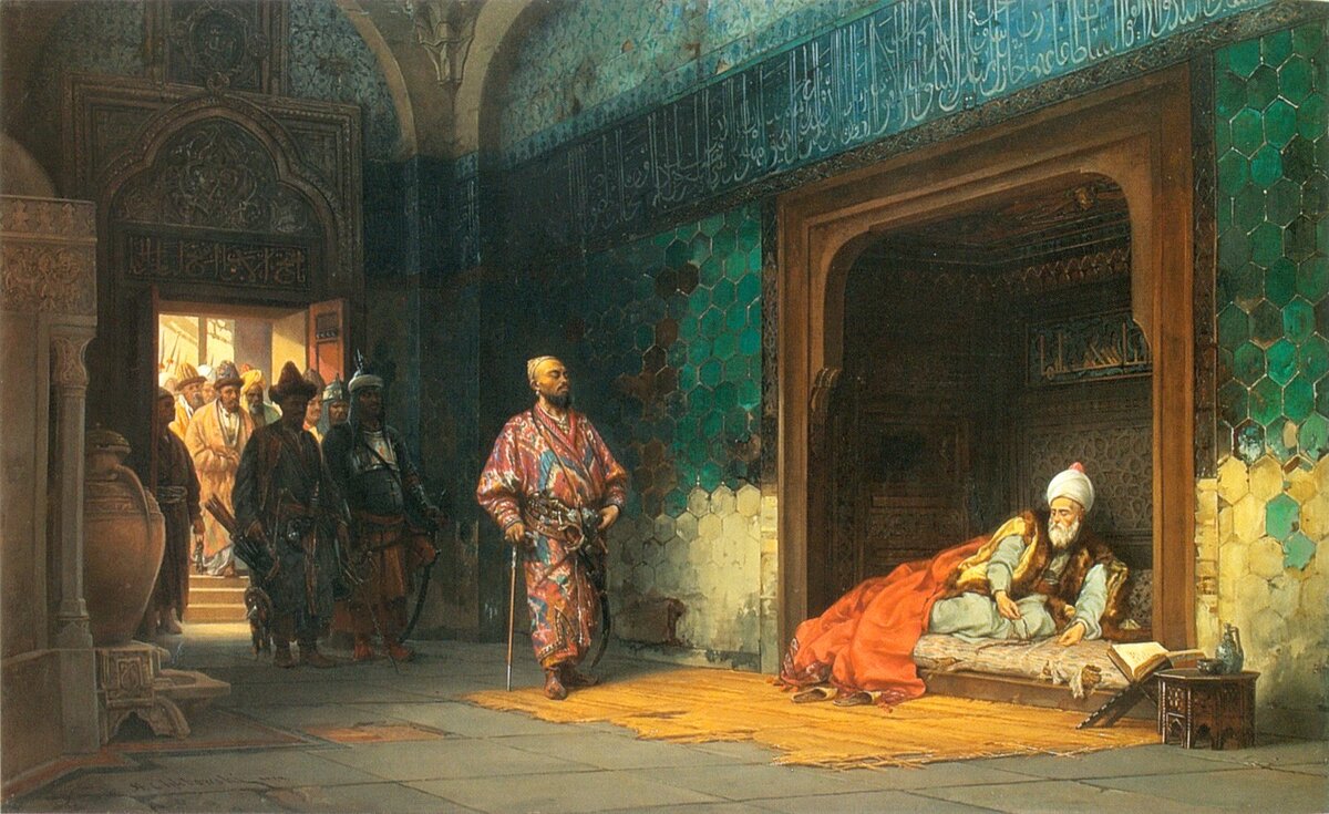 Станислав Хлебовский, «Пленение Баязида Тимуром», 1878 год