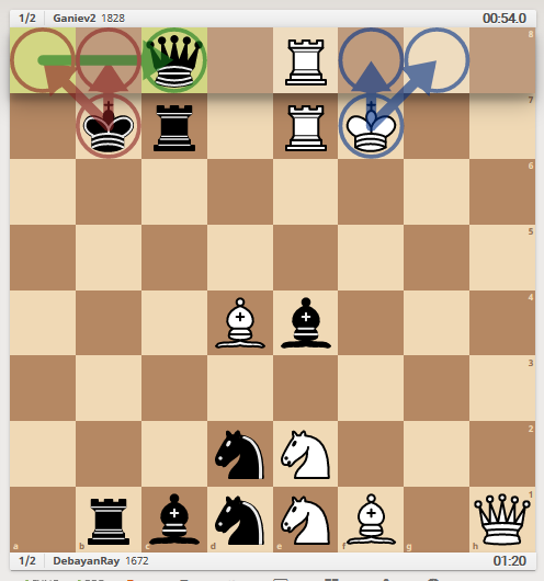  Партия 2+2 Рейтинговая  DebayanRay (1672) +5 белыми и Ganiev2 (1828) −3 черными 20.12.20 г. https://lichess.org/DbFYIZ0B - рис.2