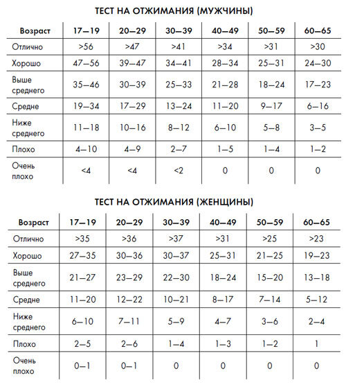 Сколько раз должен отжиматься здоровый человек. Нормативы для мужчин и женщин