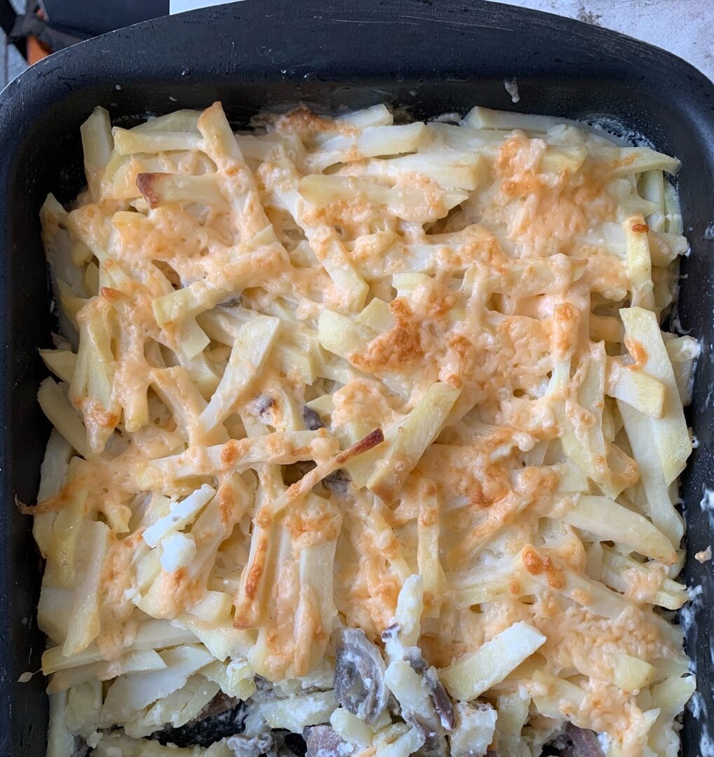 Картошка с желудками индейки