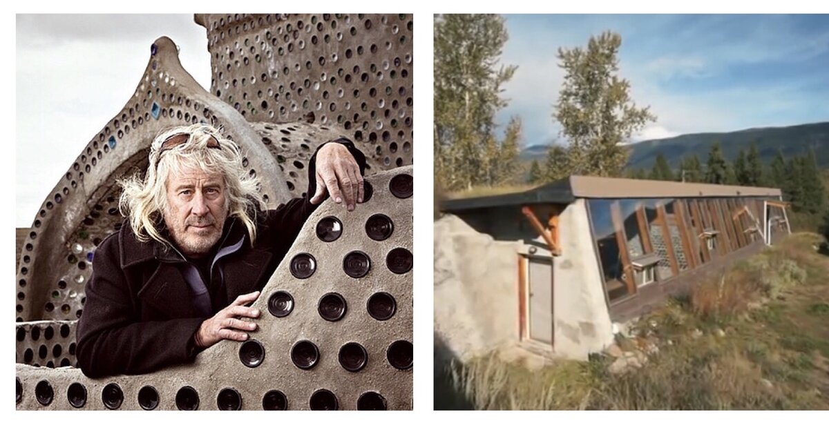 Майкл Рейнольдс и один из его домов.