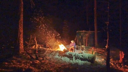 ВЫЖИВАЮ В МОРОЗ В ЛЕСУ. ЖИВУ ПОД ТЕНТОМ В ТАЙГЕ. ОДИН В ТАЙГЕ. ХИЖИНА НА ТАЁЖНОМ БОЛОТЕ. ОГОНЬ В ЛЕСУ.