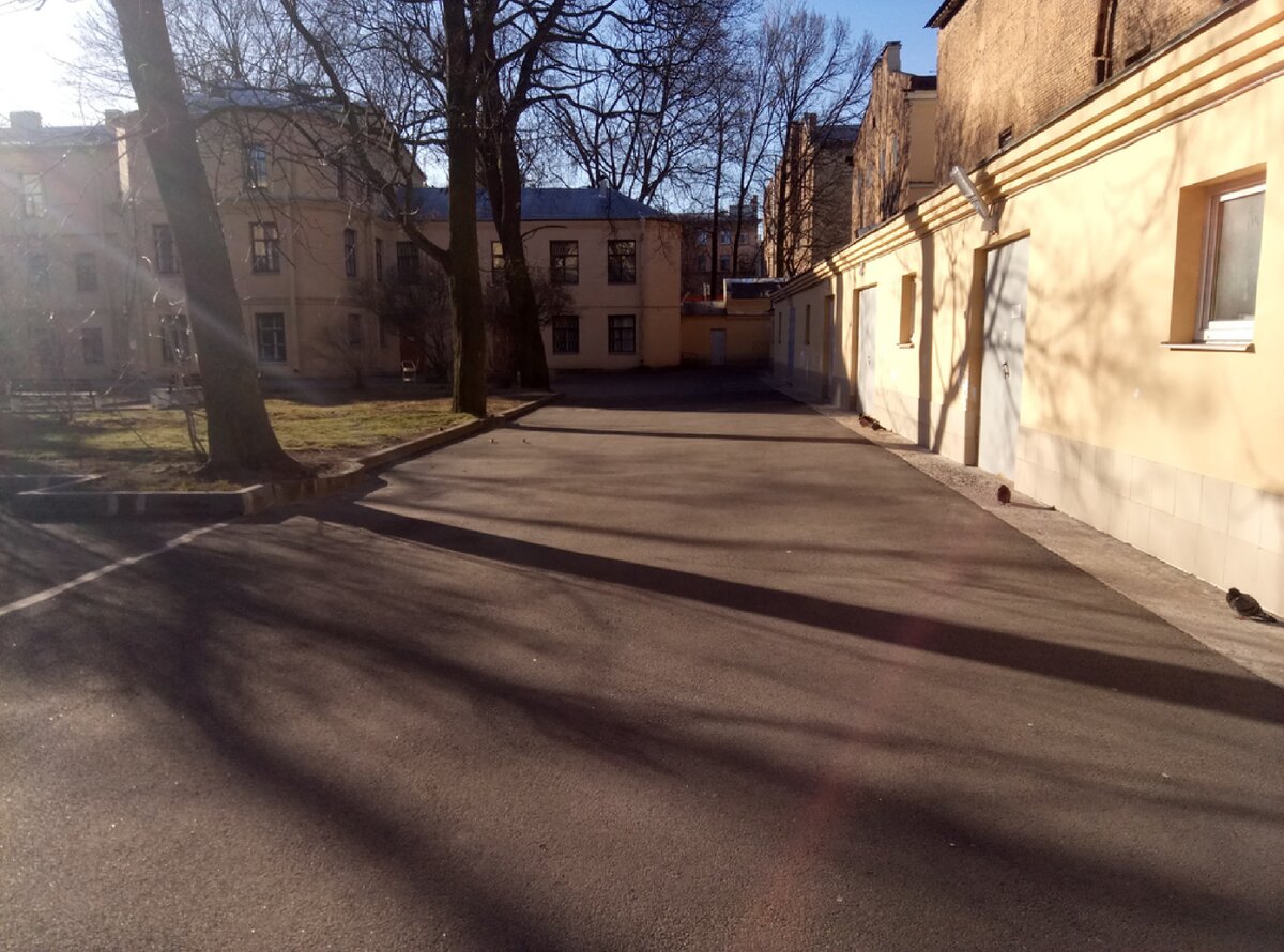 Внутренний двор больницы. До эпидемии можно было в свободное время гулять за пределами учреждения⌒_⌒