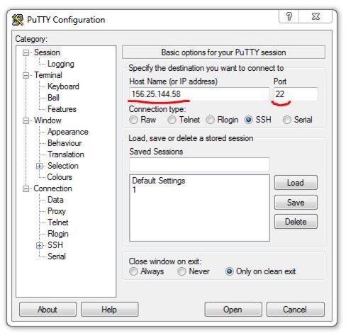 Рис.2 - Окно программы PuTTY