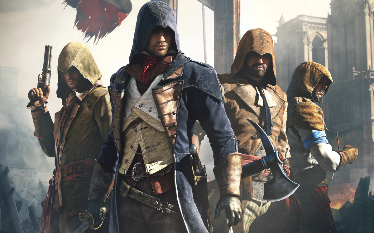 Постер к игре Assassin's creed Unity.