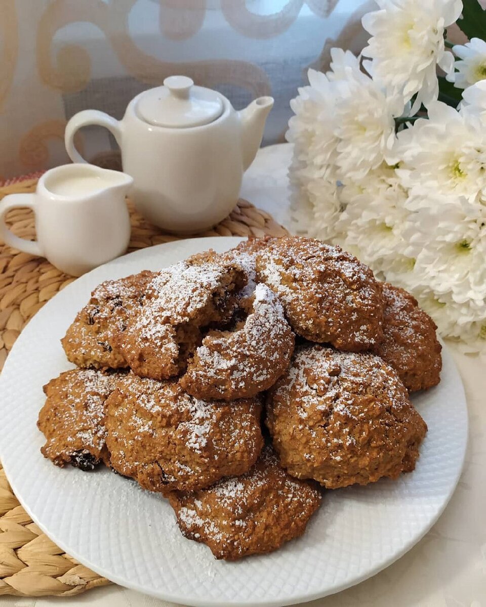 Печенье из овсяных хлопьев с яблоком