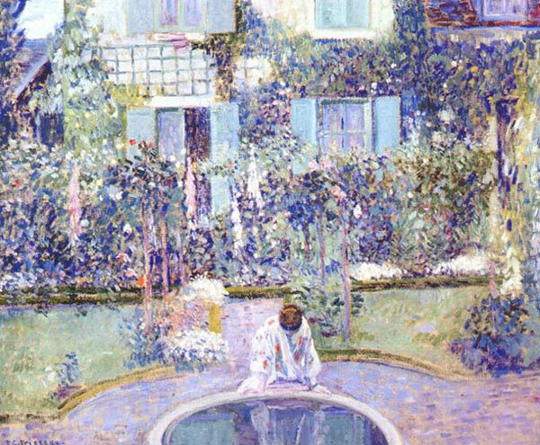 Фотография картины Ф. К. Фризеке "Садовое зеркало" (из открытых источников)