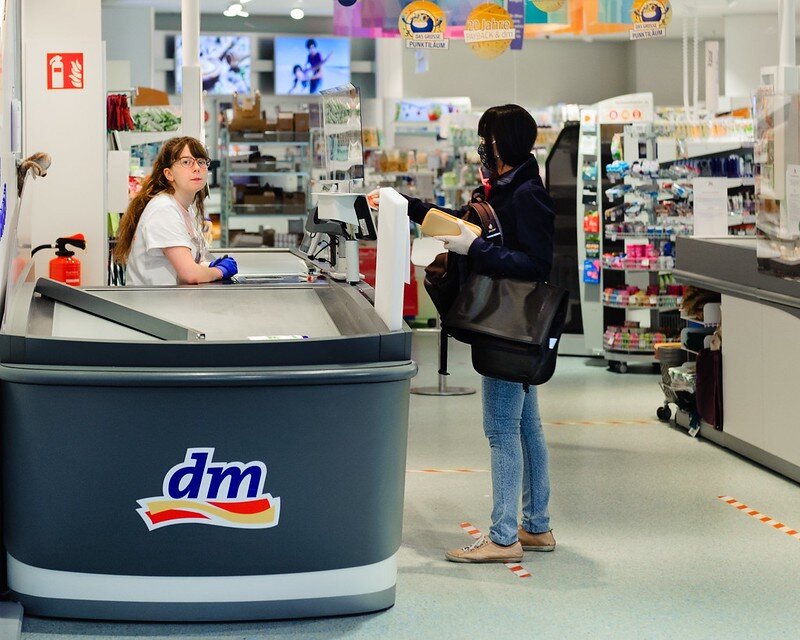 Супермаркет, начало апреля 2020 года.