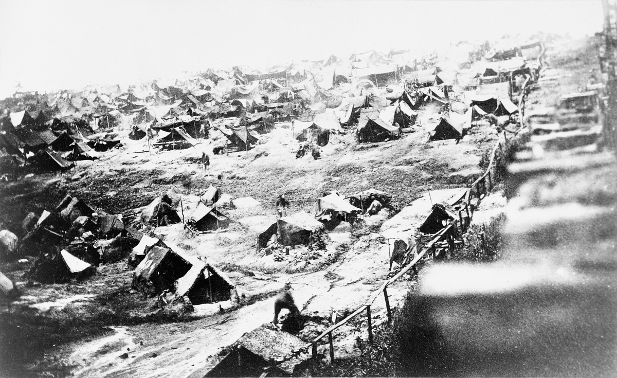 Фотография лагеря Андерсонвилль 17 августа 1864 года 