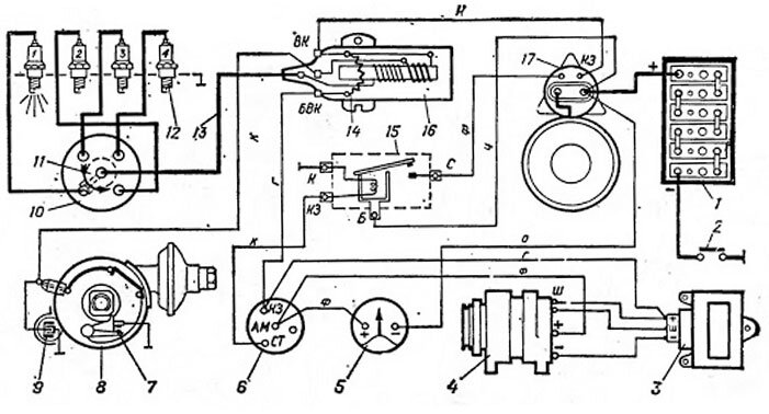 Схема подключения зажигания УАЗ-469
