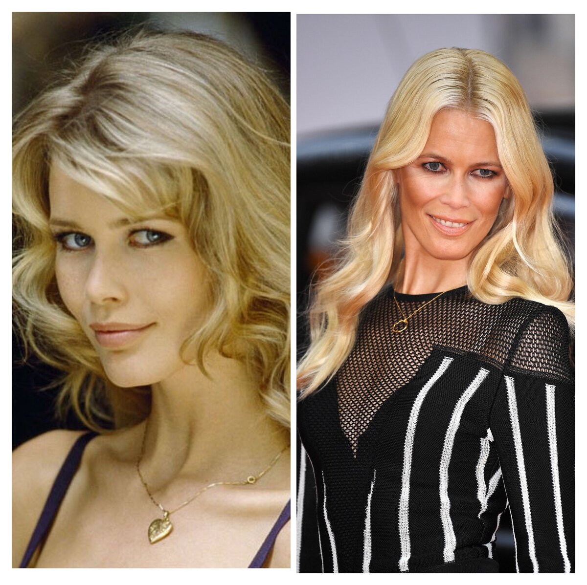 Клаудия Шиффер "Тогда и сейчас". Фото из интернета.