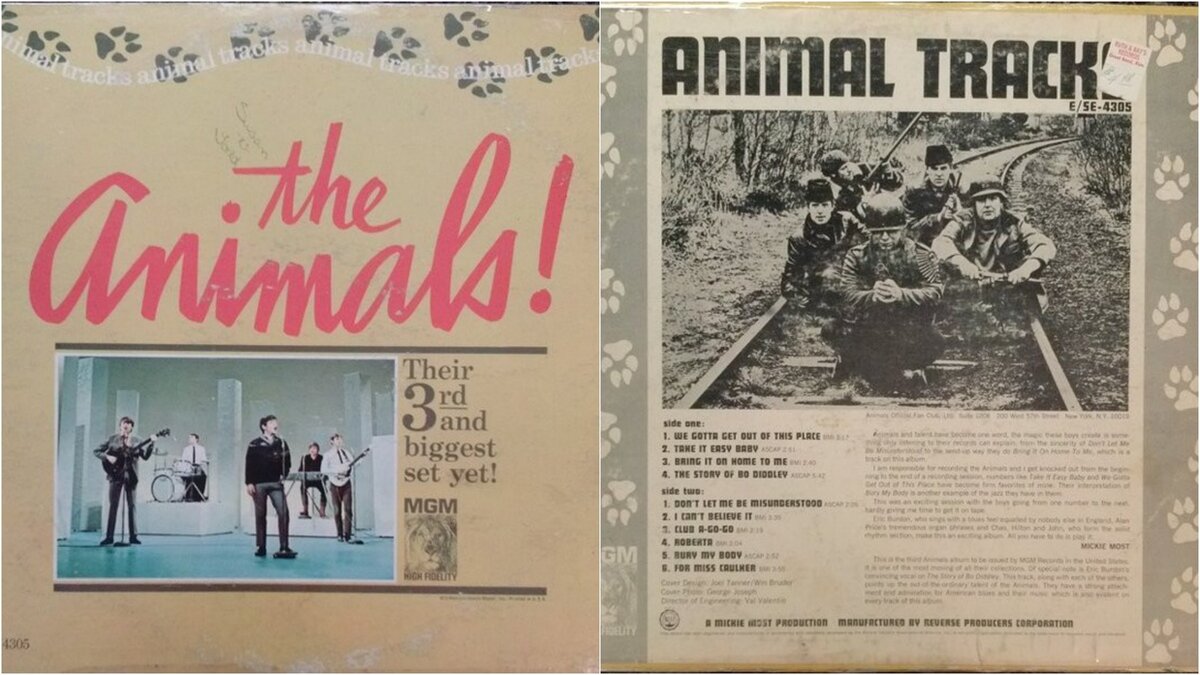 Обложка американской версии альбома The Animals «Animal Tracks»