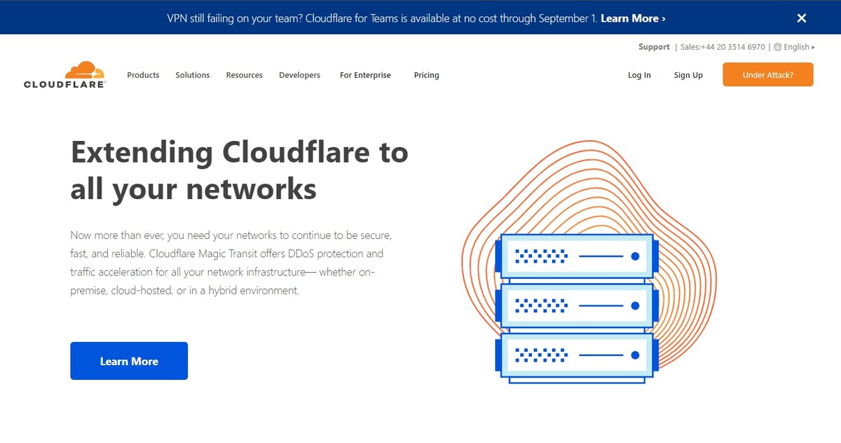 Сайт сервиса cloudflare.com