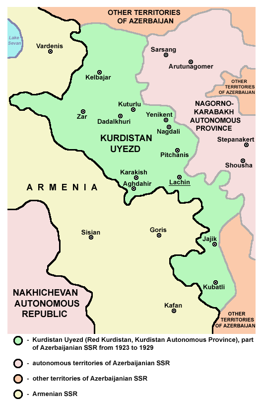 Карта Курдистанского уезда