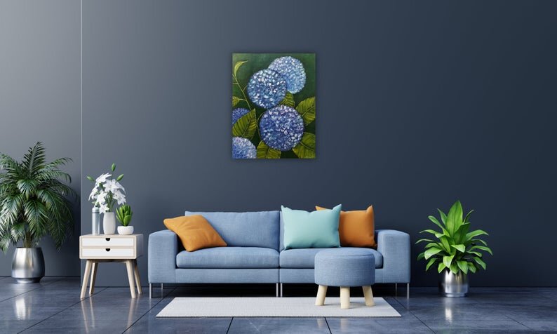 КАРТИНА МАСЛОМ "Гортензии"